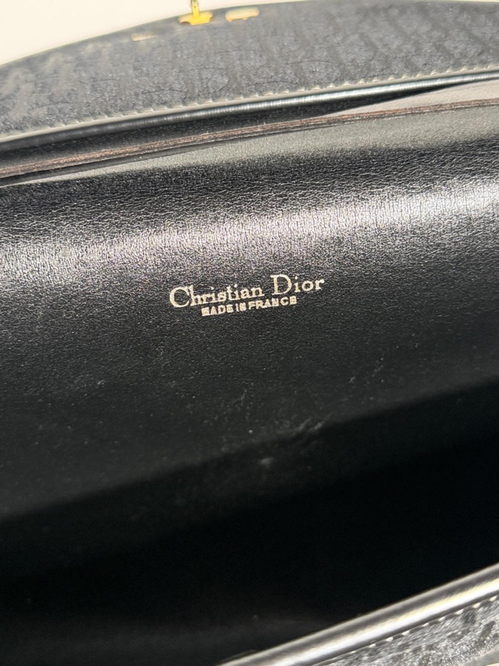 Pre-Love Christian Dior Trotter Canvas  Black Envelope Crossbody with Gold Chain - Picture 14 of 17